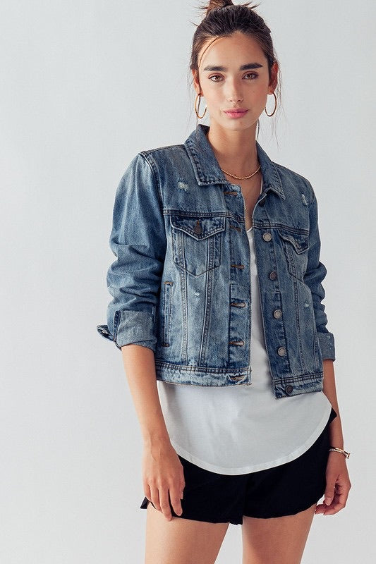 Joey Cropped Trucker Denim Jacket
