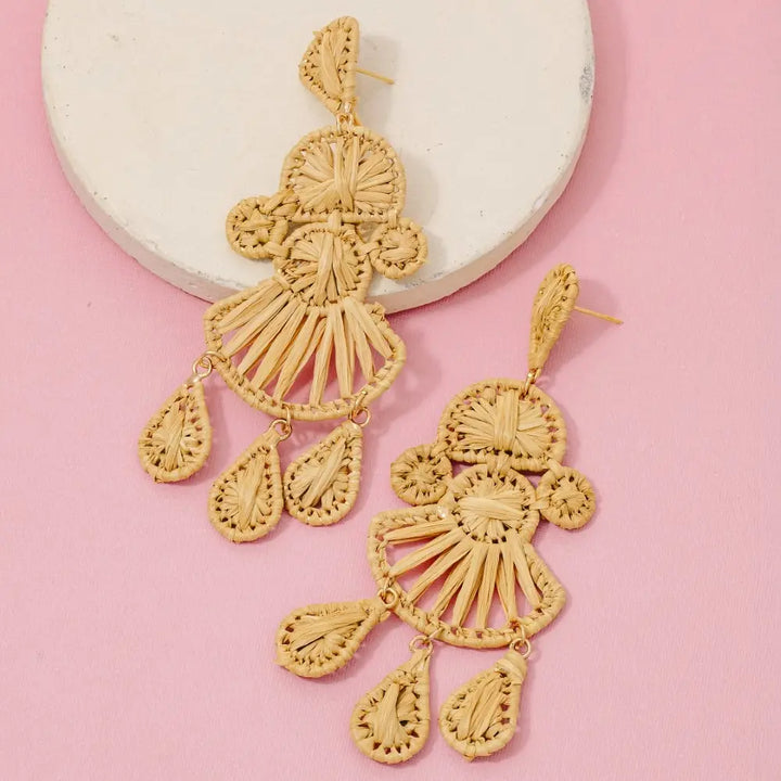Raffia Chandelier Earrings