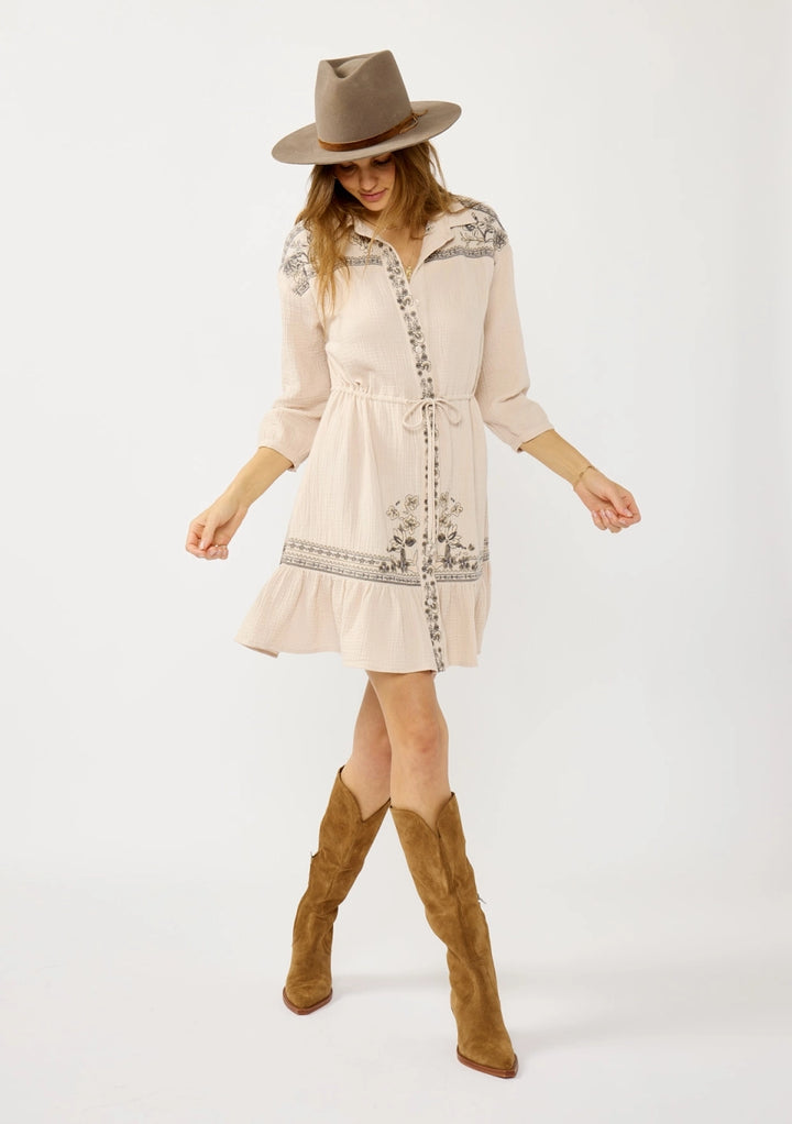 Lowell Embroidered Shirt Dress