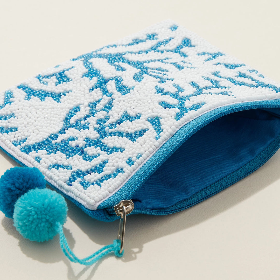 Sea Corals Beaded Pouch