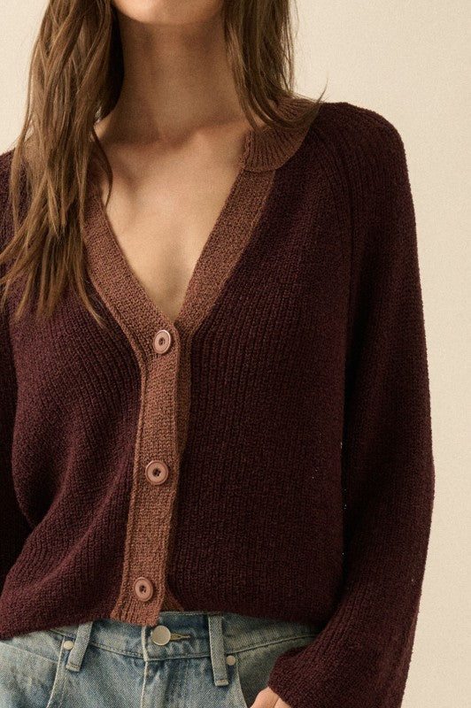 Jasmine Lightweight Contrast Cardigan