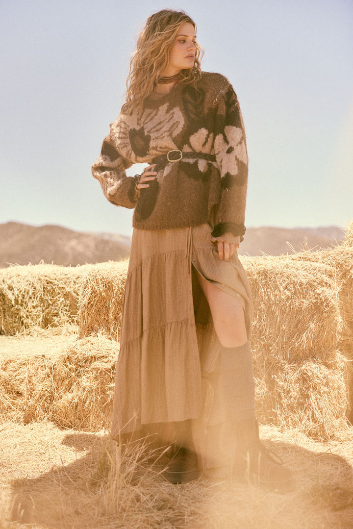Fuzzy Floral Sweater