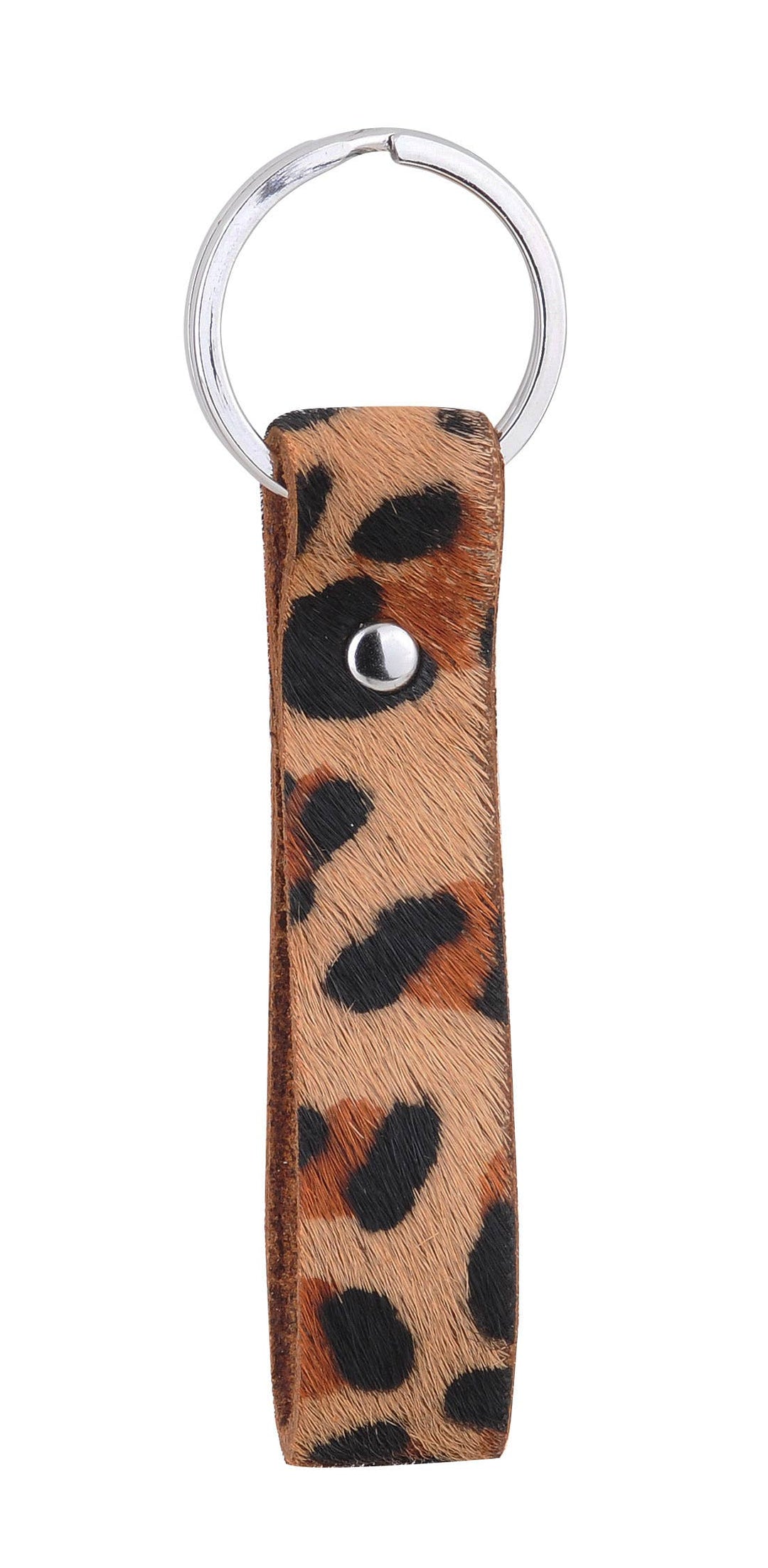 Leopard Print Calf Hair Keychain
