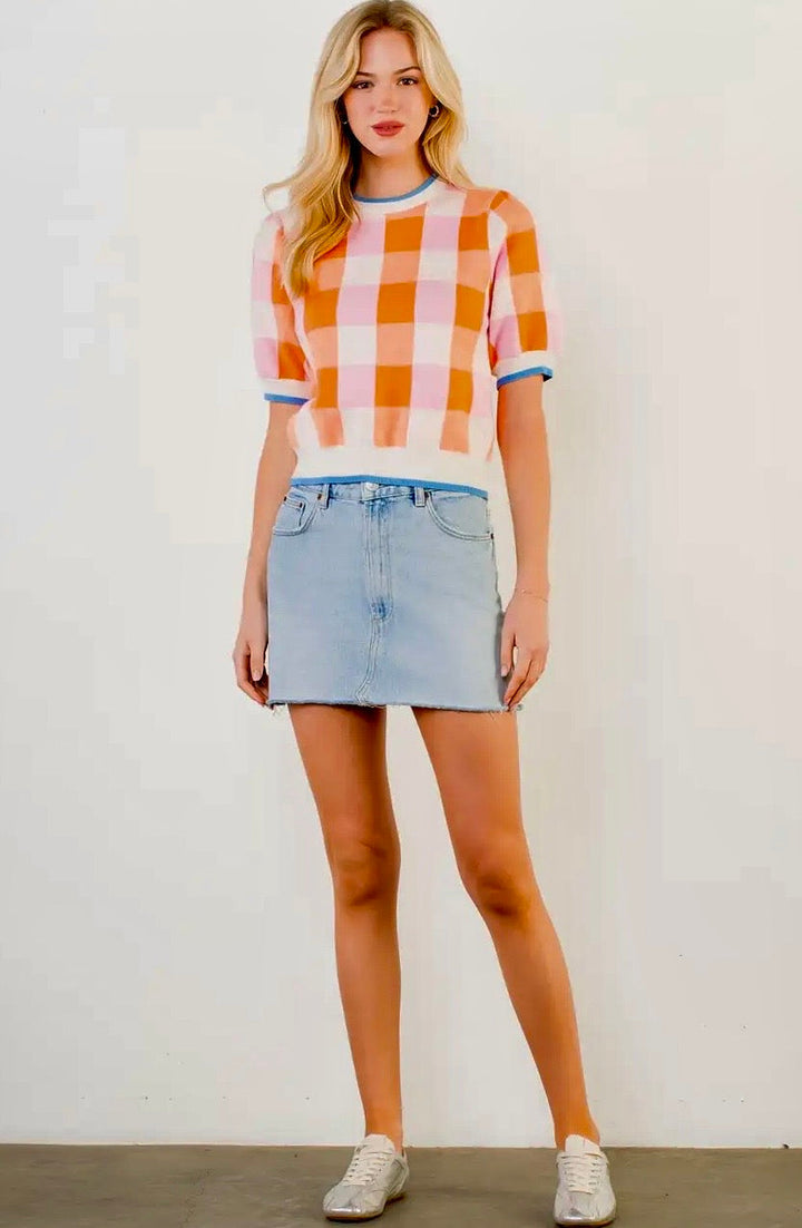 Sutton Check Knit Top