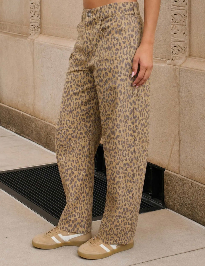 Blythe Leopard Barrel Jeans