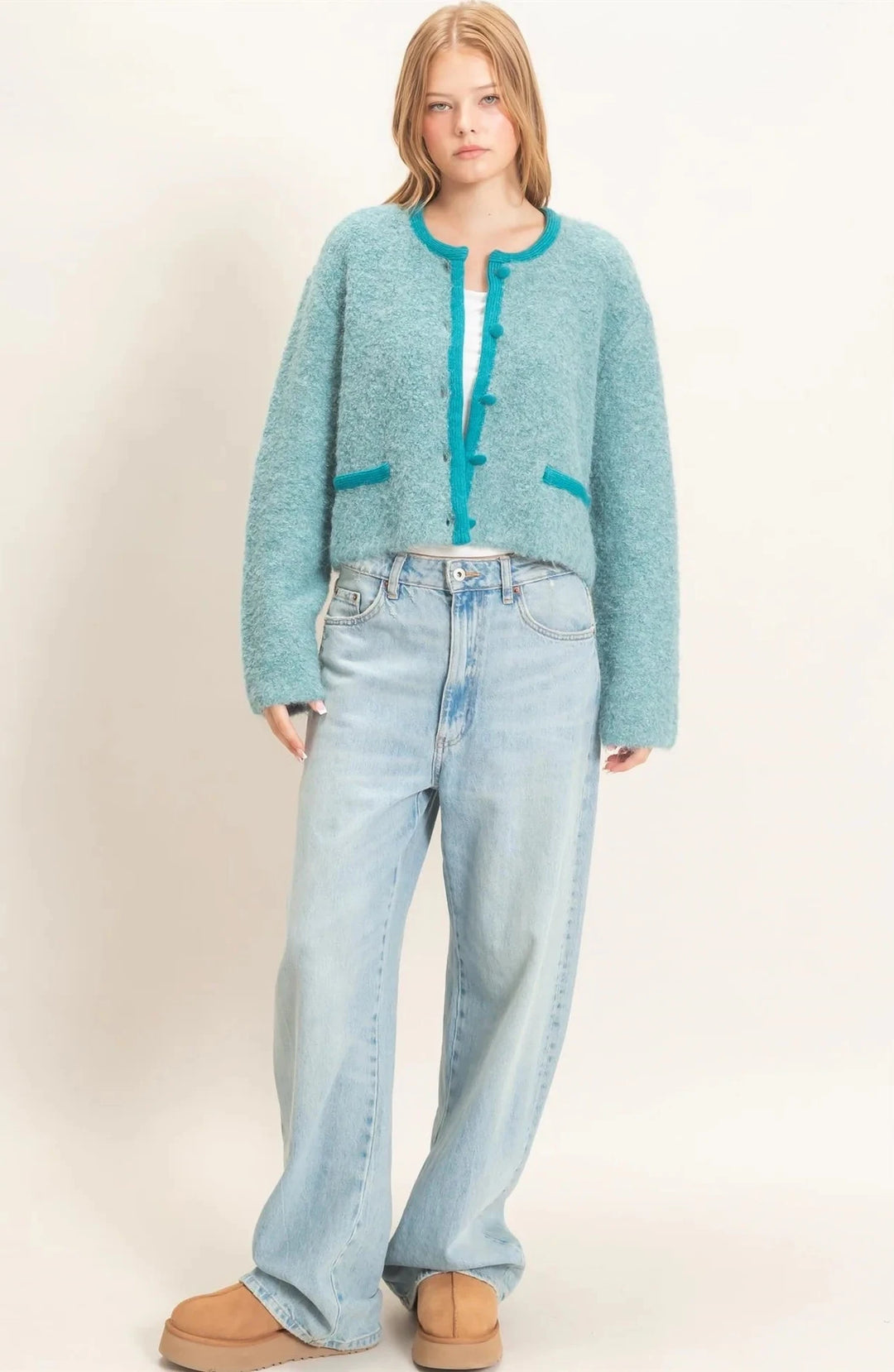 Pam Boucle Knit Cardigan