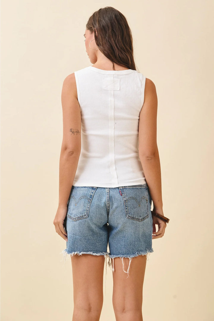 Avis Ribbed Henley Tank Top