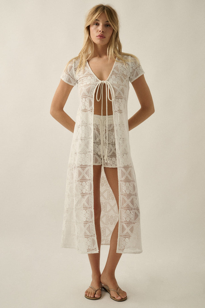 Elle Tie-Front Duster Cardigan