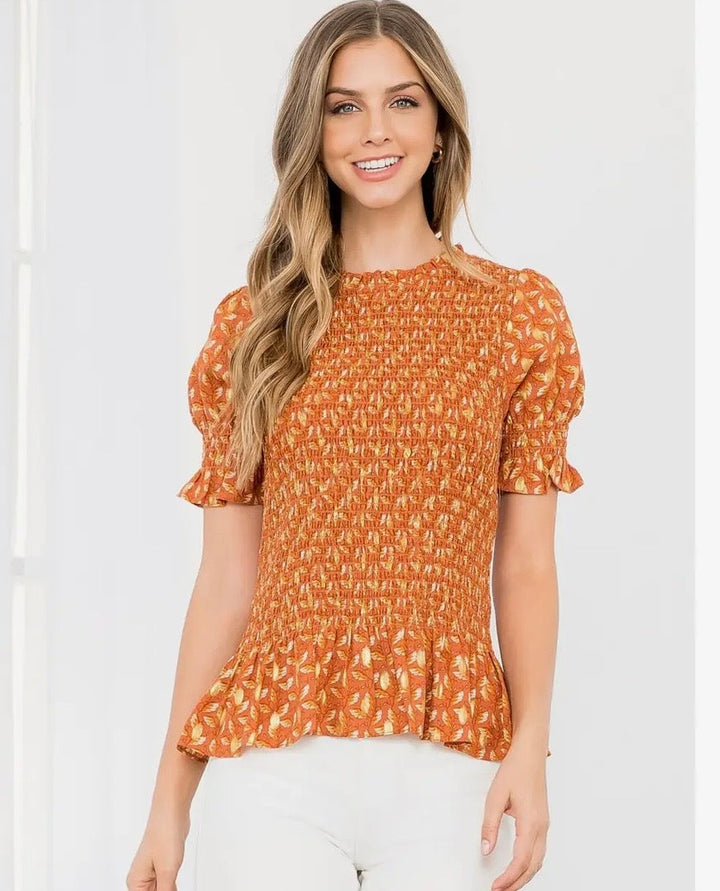 Arlo Smocked Top