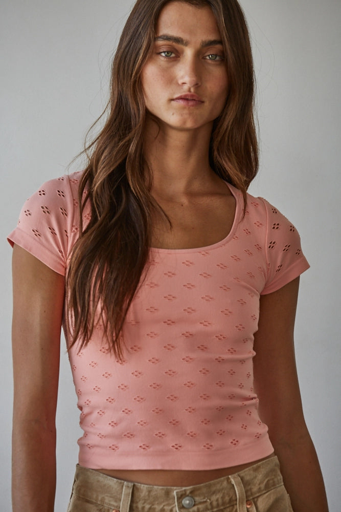 Nina Seamless Eyelet Top