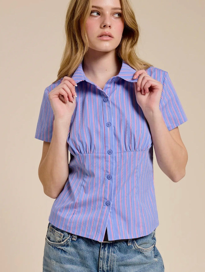 Lark Striped Short Sleeve Top