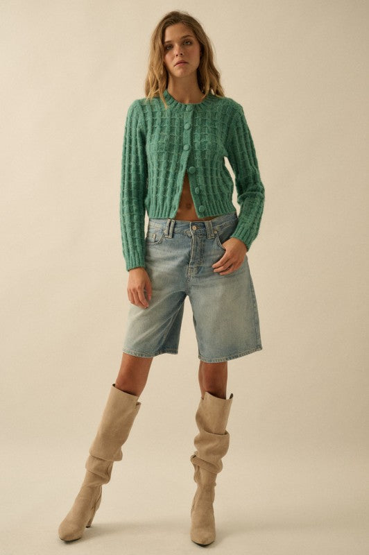 Simone Cable Knit Cardigan Sweater
