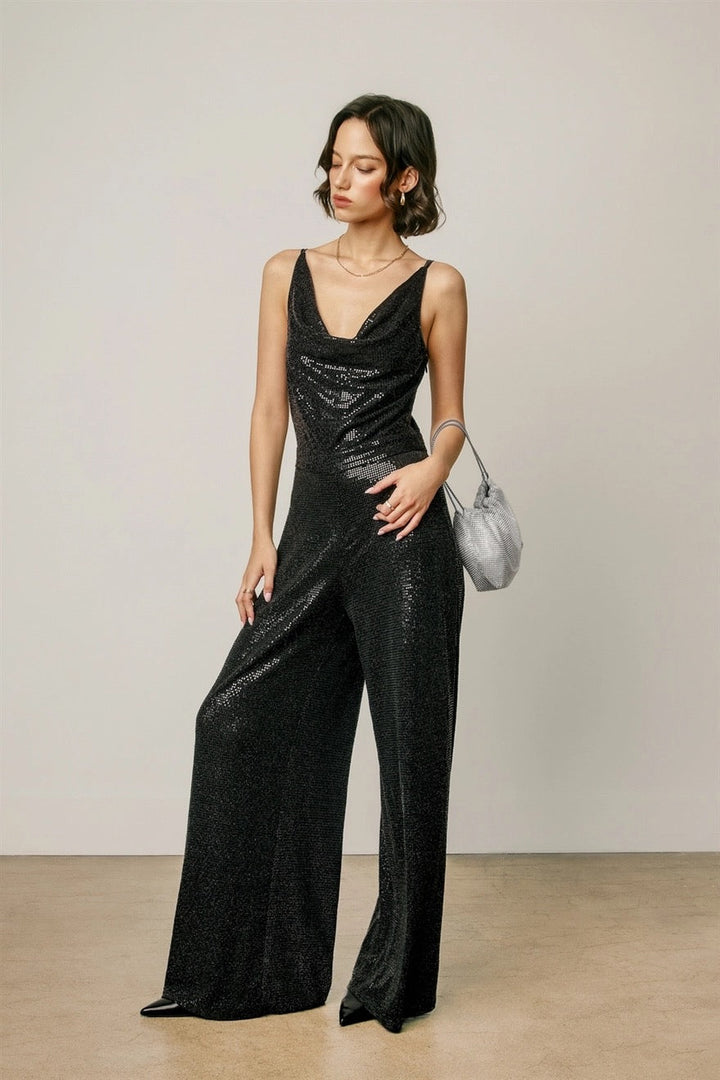 Elsie Sequin Cowl Neck Jumpsuit