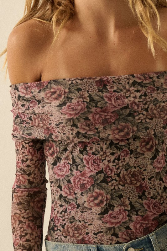 Jericha Off Shoulder Mesh Bodysuit