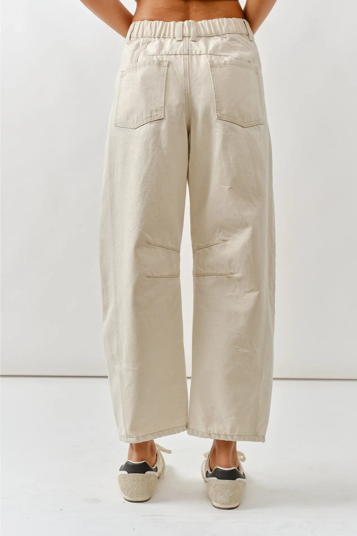Dani Embroidered Barrel Jeans