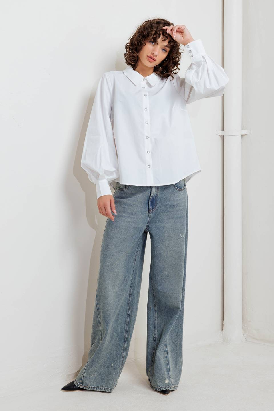 White Noise Button Up