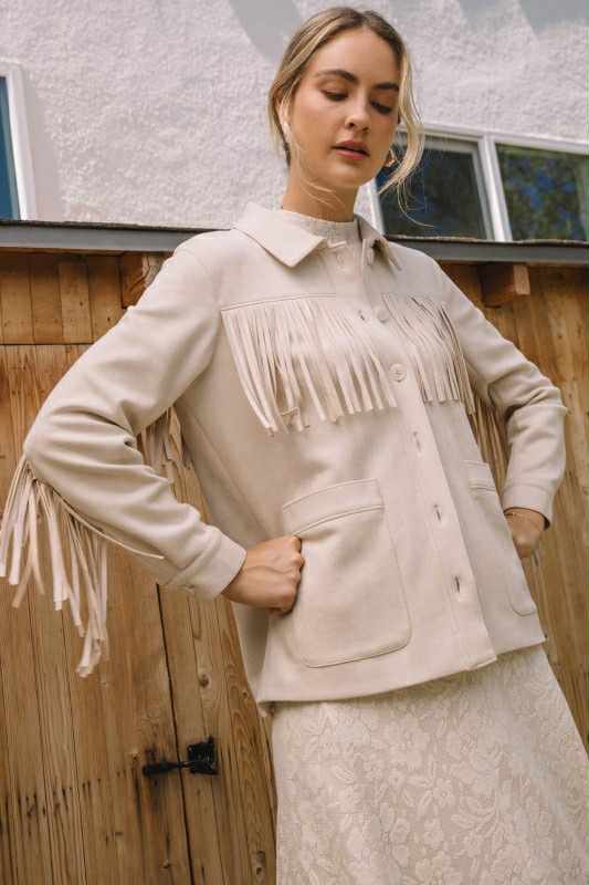Mei Suede Fringe Jacket
