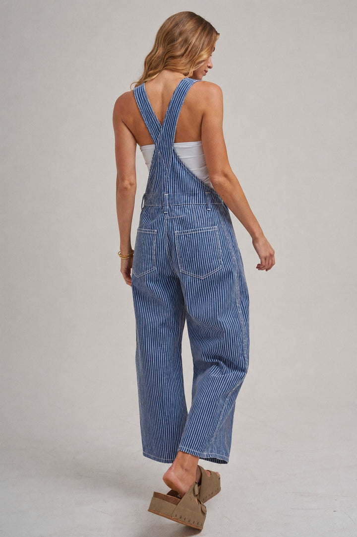 Amanda Stripe Denim Overalls
