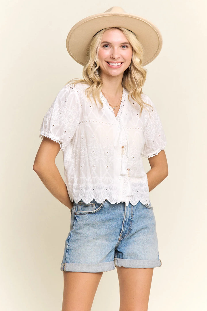 Nica Embroidered Boho Blouse