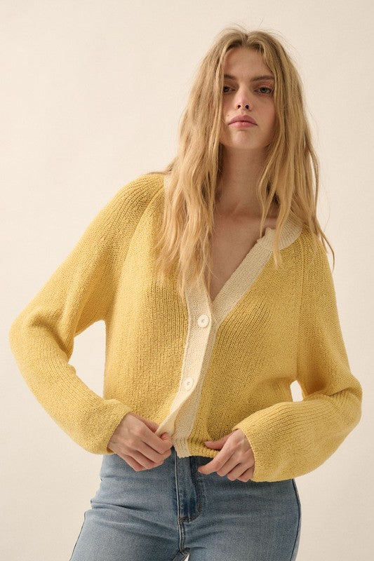 Jasmine Lightweight Contrast Cardigan