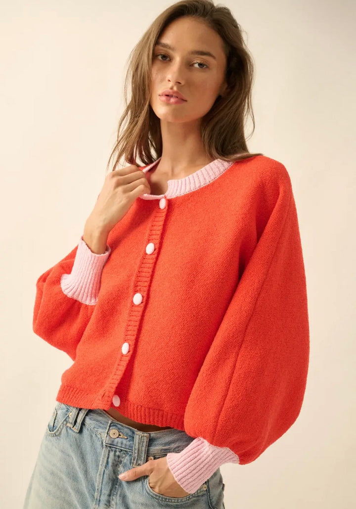 Carter Dolman Sleeve Cardigan Sweater