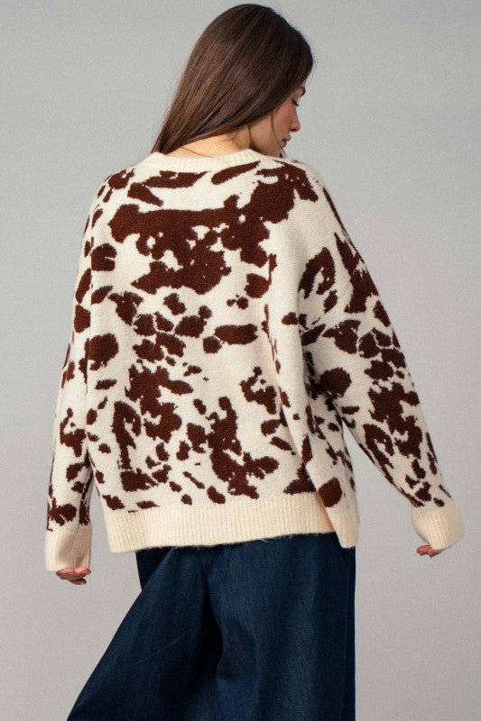Poppy Cow Camo Print Sweater