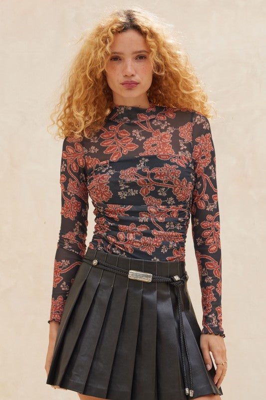 Shay Mesh Ruched Top