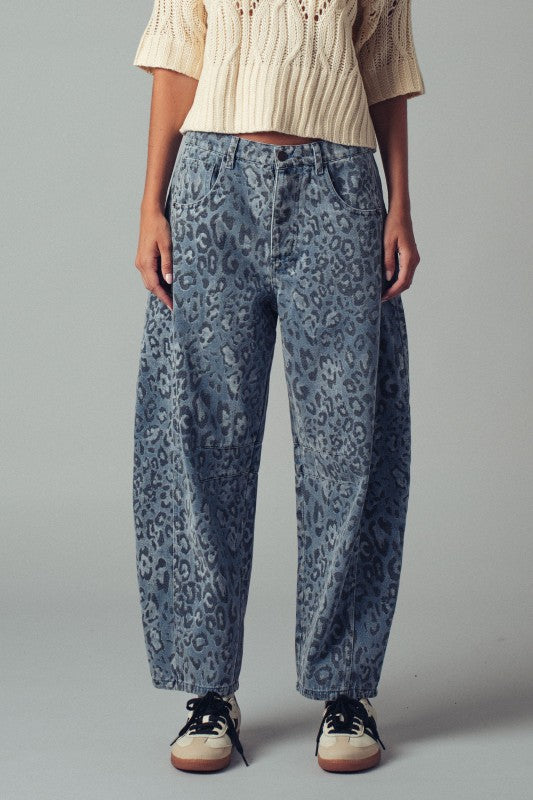 Blaze Blue Leopard Jeans