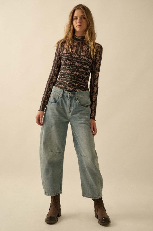 Lisa Ruched Mesh Bodysuit