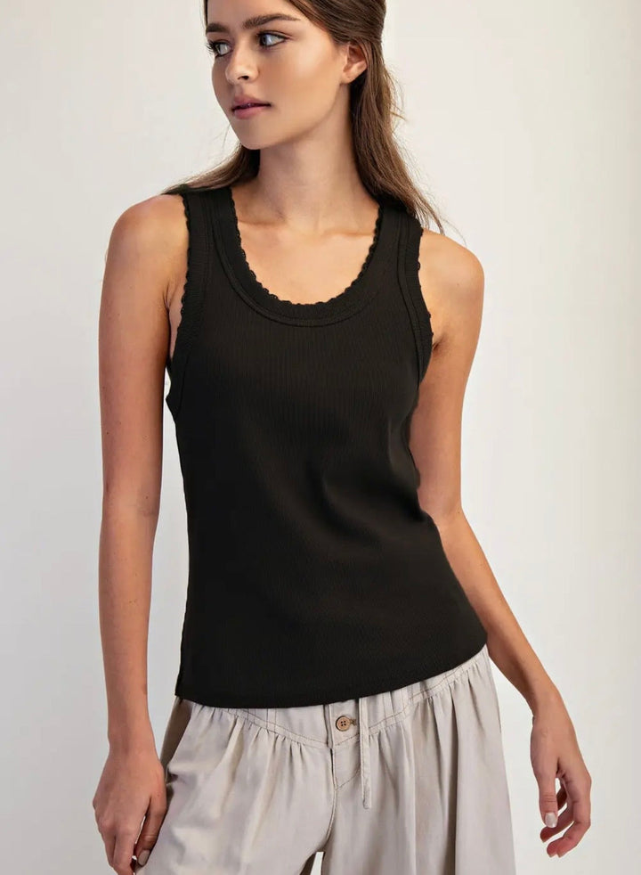 Venus Lace Trimmed Tank Top