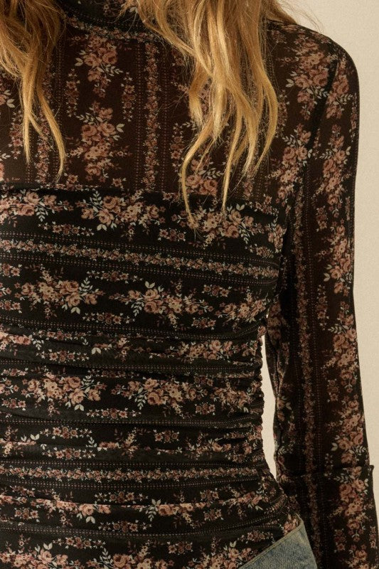 Lisa Ruched Mesh Bodysuit