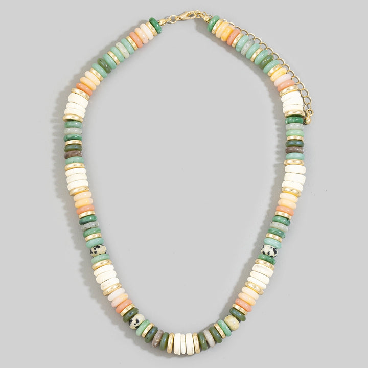 Wood and Stone Beaded Necklace