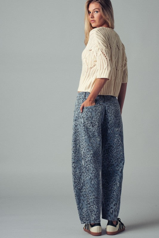 Blaze Blue Leopard Jeans