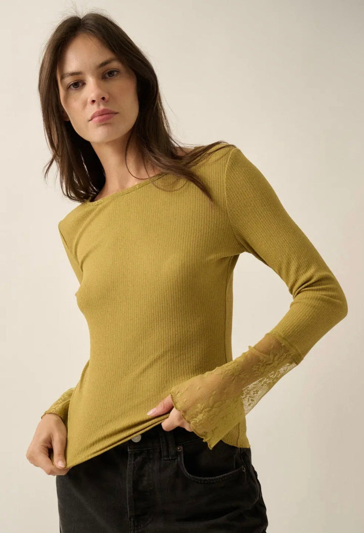 Noah Lace Cuffed Top
