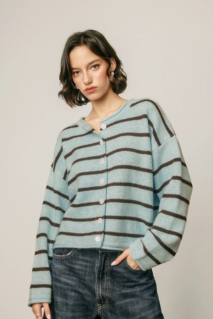 Flora Striped Cardigan Sweater