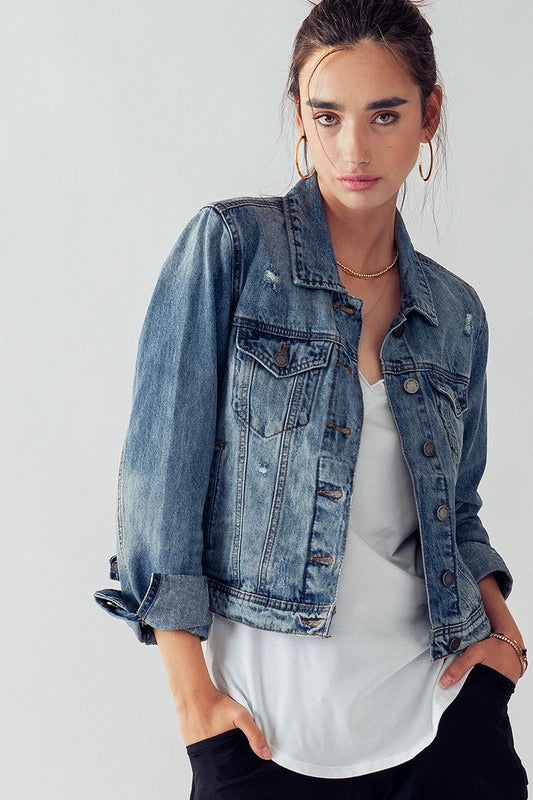 Joey Cropped Trucker Denim Jacket