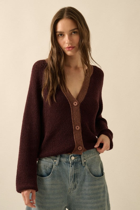 Jasmine Lightweight Contrast Cardigan