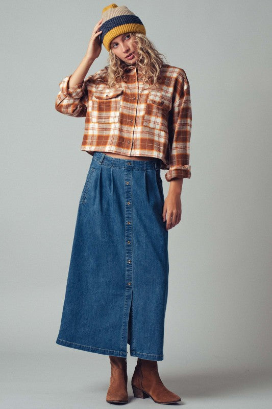 Reese Boxy Flannel Top