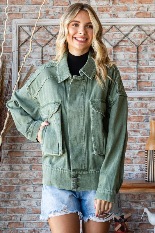 Winslet Oversize Cargo Denim Jacket