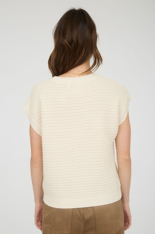 Pearl Button Down Sweater Vest