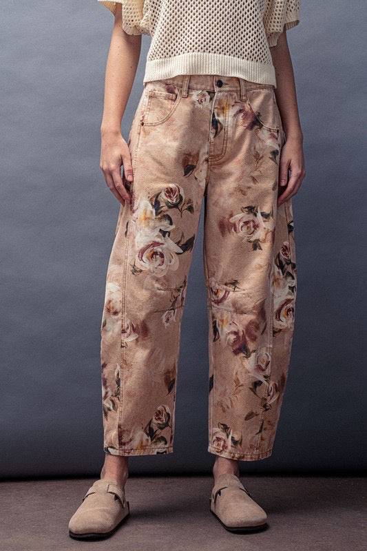 Greta Floral Barrel Jeans