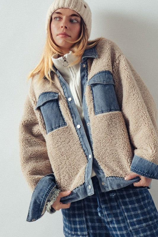 Nancy Sherpa Denim Jacker