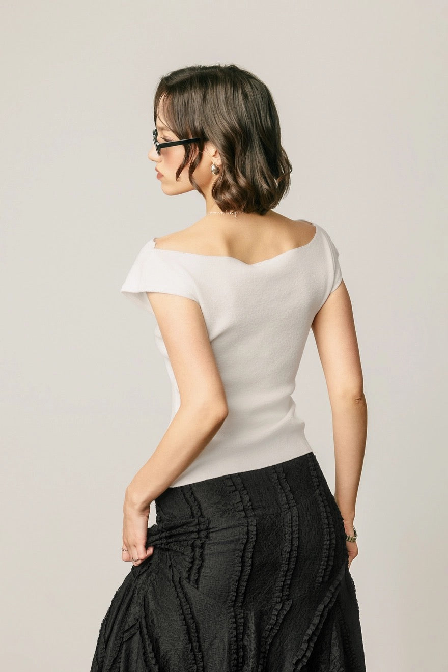 Portia Foldover Boat Neck Top