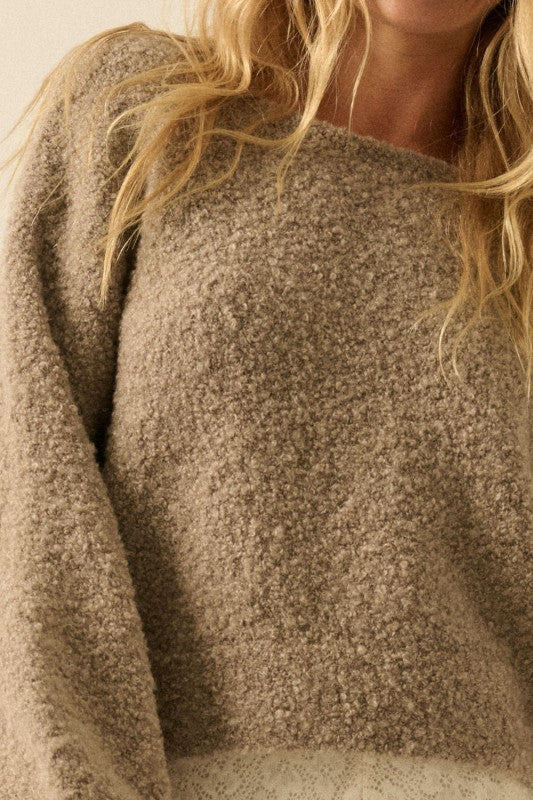 Etta Bubble Sleeve Sweater Mocha