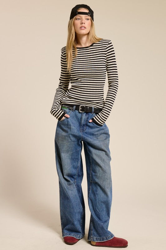 Pixie Ribbed Long Sleeve Top