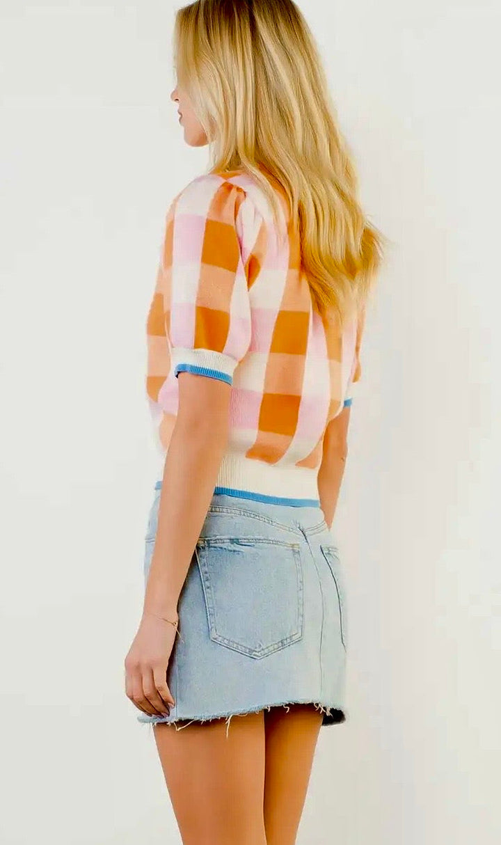 Sutton Check Knit Top