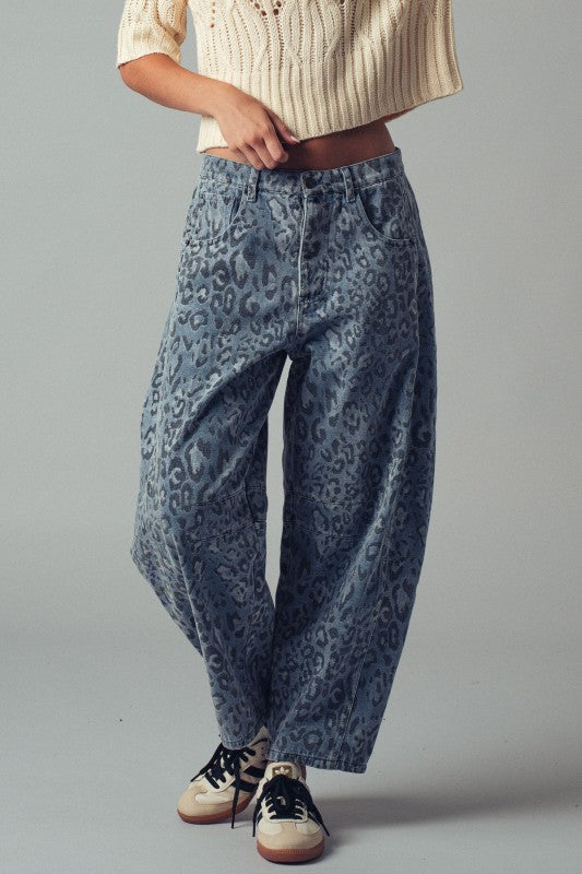 Blaze Blue Leopard Jeans