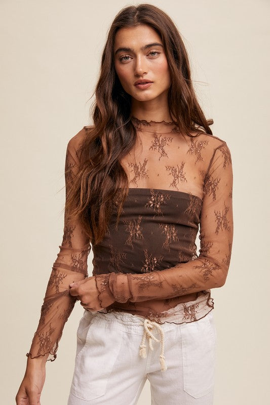Arial Sheer Lace Layering Top