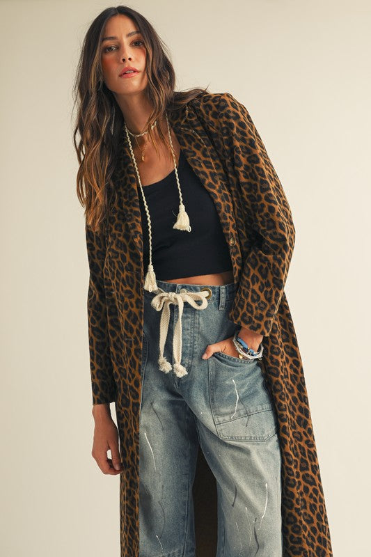 Untamed Leopard Duster Jacket