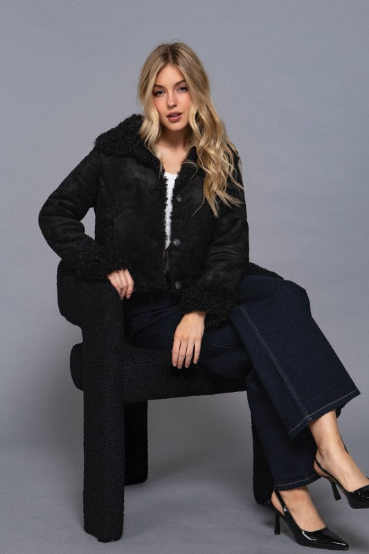 Brynn Faux Fur Suede Jacket